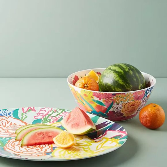 Bridgette Thornton Paint + Petals Melamine Serving floral Bowl - Picture 3 of 14
